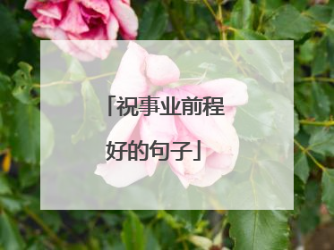 祝事业前程好的句子