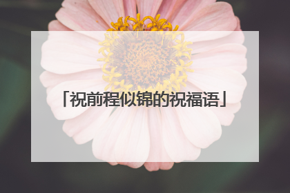 祝前程似锦的祝福语