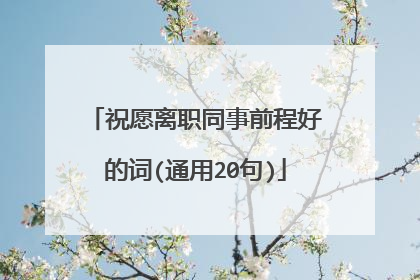 祝愿离职同事前程好的词(通用20句)