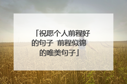 祝愿个人前程好的句子 前程似锦的唯美句子