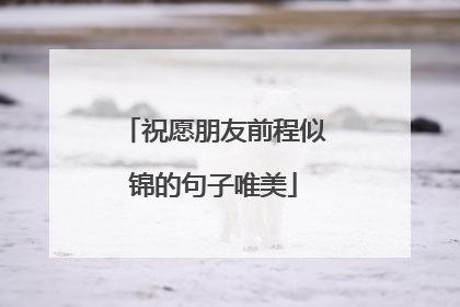 祝愿朋友前程似锦的句子唯美