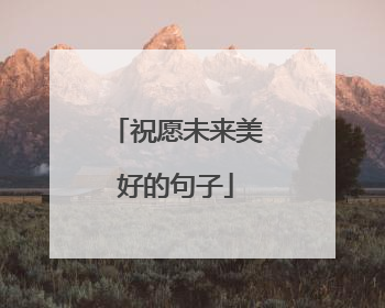 祝愿未来美好的句子