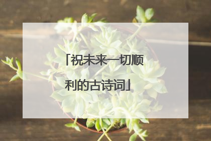祝未来一切顺利的古诗词