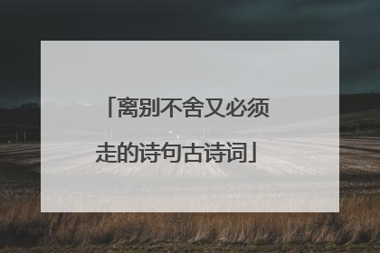 离别不舍又必须走的诗句古诗词