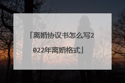 离婚协议书怎么写2022年离婚格式