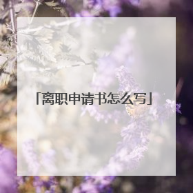 离职申请书怎么写
