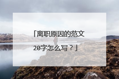 离职原因的范文20字怎么写？