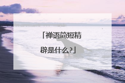 禅语简短精辟是什么?