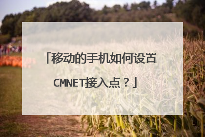 移动的手机如何设置CMNET接入点？