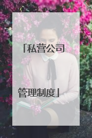 私营公司管理制度