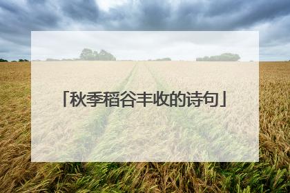 秋季稻谷丰收的诗句