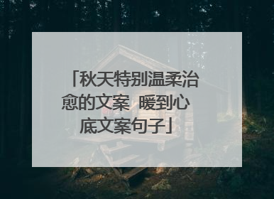 秋天特别温柔治愈的文案 暖到心底文案句子