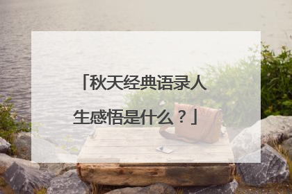 秋天经典语录人生感悟是什么?