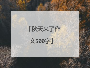 秋天来了作文500字