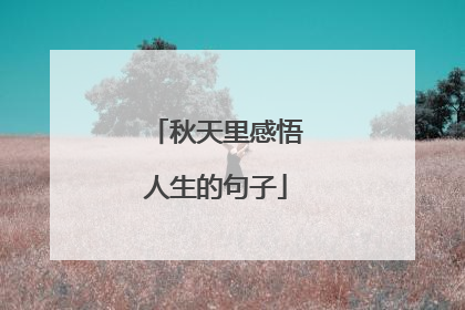 秋天里感悟人生的句子