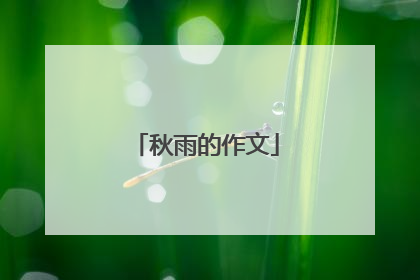 秋雨的作文