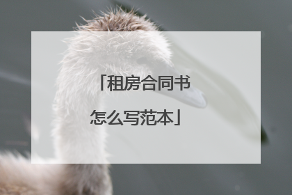 租房合同书怎么写范本