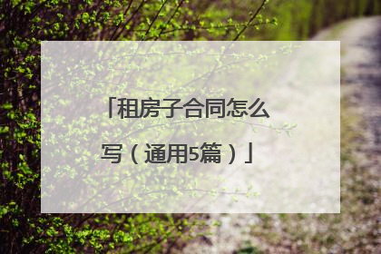 租房子合同怎么写(通用5篇)