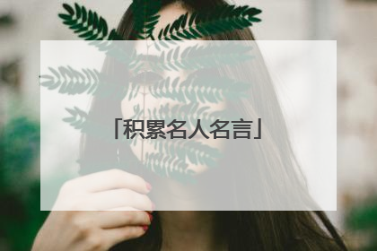 积累名人名言