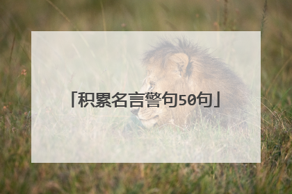 积累名言警句50句