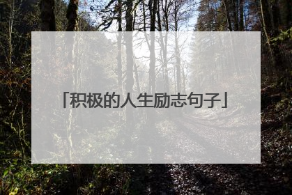 积极的人生励志句子