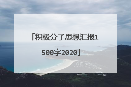 积极分子思想汇报1500字2020
