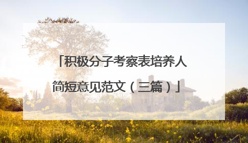 积极分子考察表培养人简短意见范文（三篇）