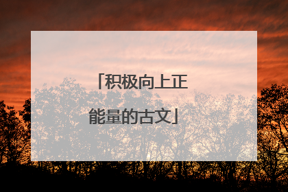 积极向上正能量的古文