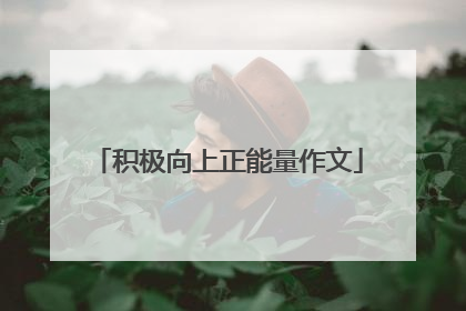 积极向上正能量作文
