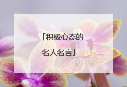 积极心态的名人名言