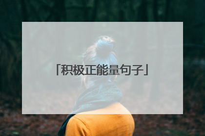 积极正能量句子