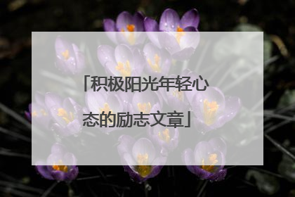 积极阳光年轻心态的励志文章