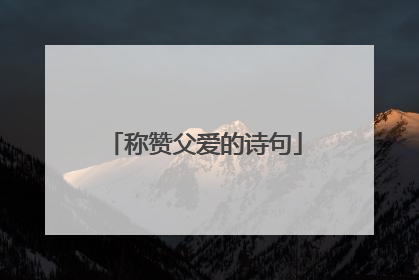 称赞父爱的诗句
