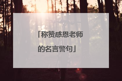 称赞感恩老师的名言警句