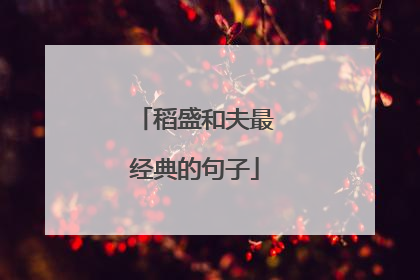 稻盛和夫最经典的句子