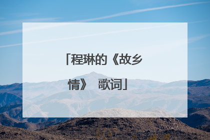 程琳的《故乡情》 歌词