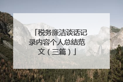 税务廉洁谈话记录内容个人总结范文(三篇)