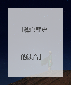 稗官野史的读音