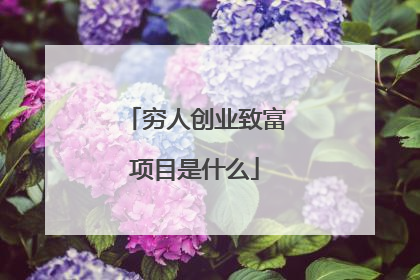 穷人创业致富项目是什么