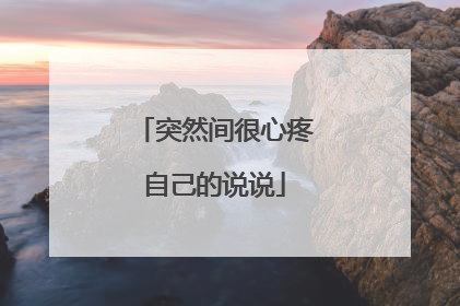 突然间很心疼自己的说说