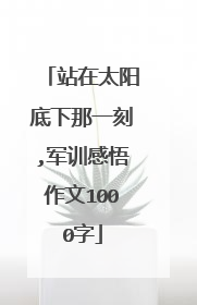 站在太阳底下那一刻,军训感悟作文1000字