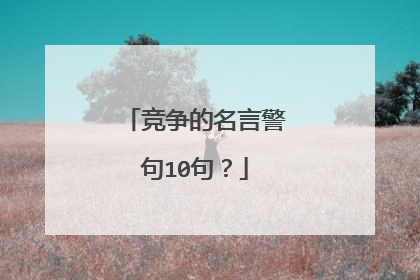 竞争的名言警句10句？