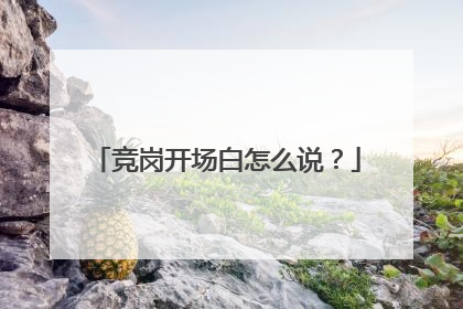 竞岗开场白怎么说?