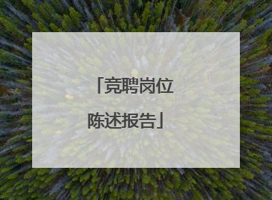 竞聘岗位陈述报告