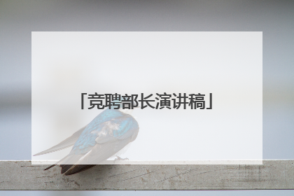 竞聘部长演讲稿