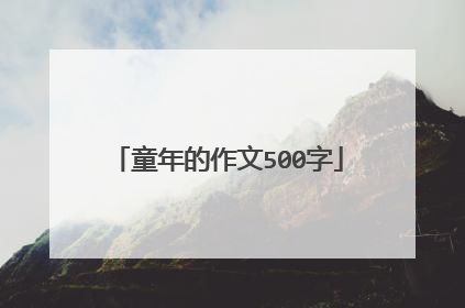 童年的作文500字