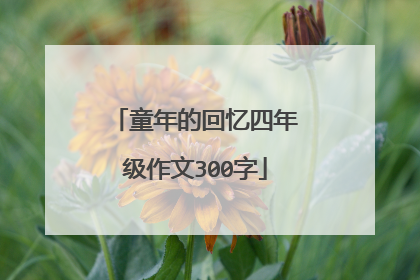 童年的回忆四年级作文300字