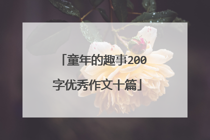 童年的趣事200字优秀作文十篇