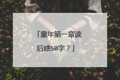 童年第一章读后感50字?
