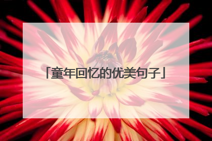 童年回忆的优美句子